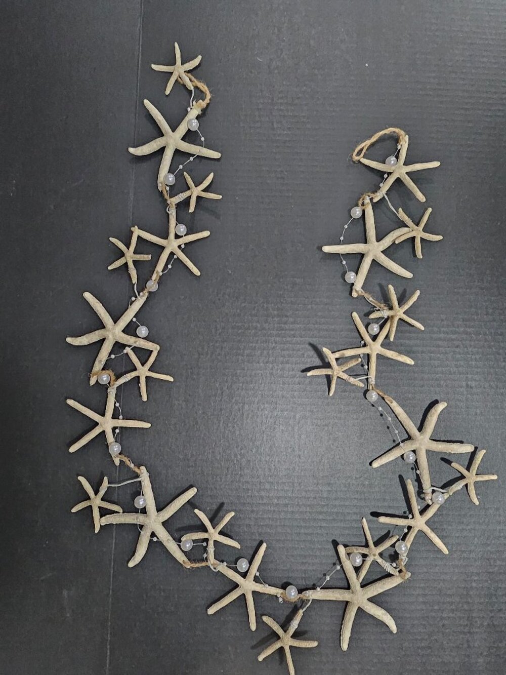 65" Faux White Finger Starfish Garland Coastal Beach Cottage Decor Nautical